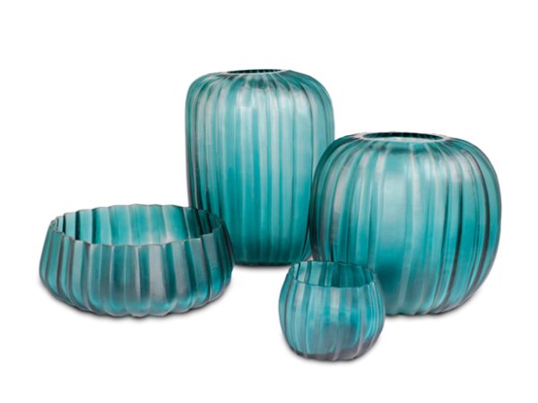 Manakara Vase Clear Petrol