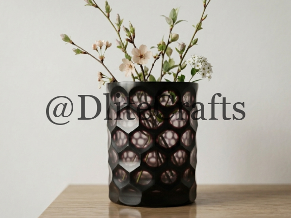 Honey-Comb Black Vase
