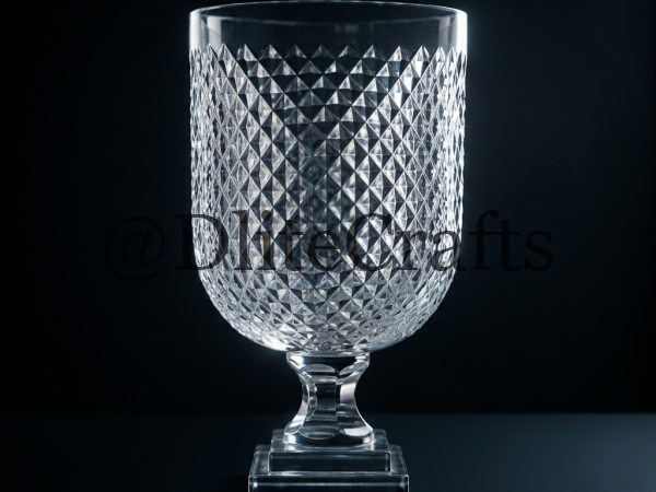 Clear Crystal Trophy Vase